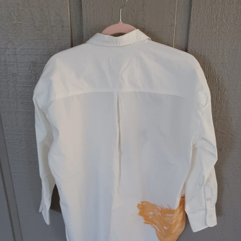 Maeve The Bennet Buttondown Shirt Size XS Women Preppy Swan Novelty Cotton - Picture 5 of 16